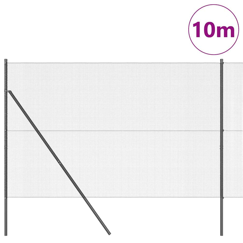 Load image into Gallery viewer, Vidaxl afrasteringspaal grijs 10 x 1,6 m (12 x 12 mm gaas)