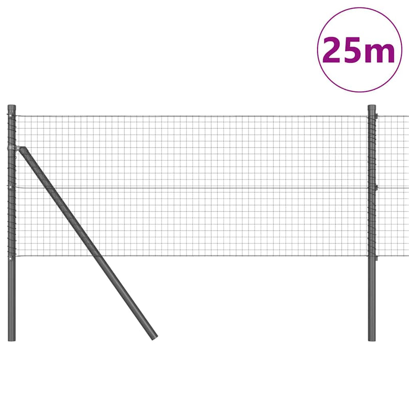 Load image into Gallery viewer, Vidaxl afrasteringspaal grijs 25 x 0,5 m (25 x 25 mm gaas) staal