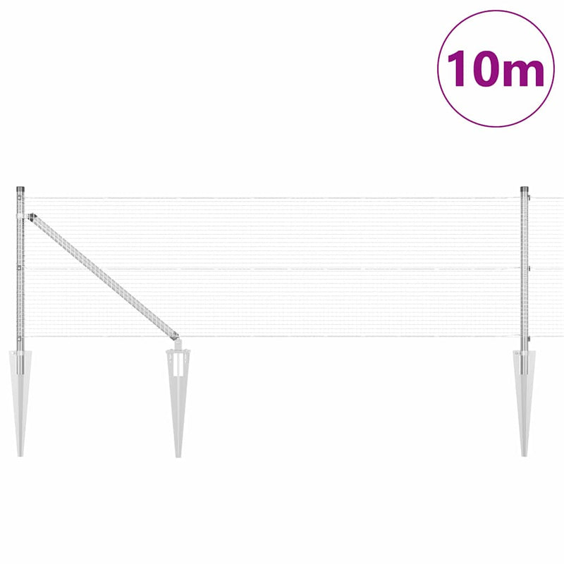 Load image into Gallery viewer, Vidaxl afrasteringspaal zilver 10 x 0,8 m (16 x 16 mm gaas) staal