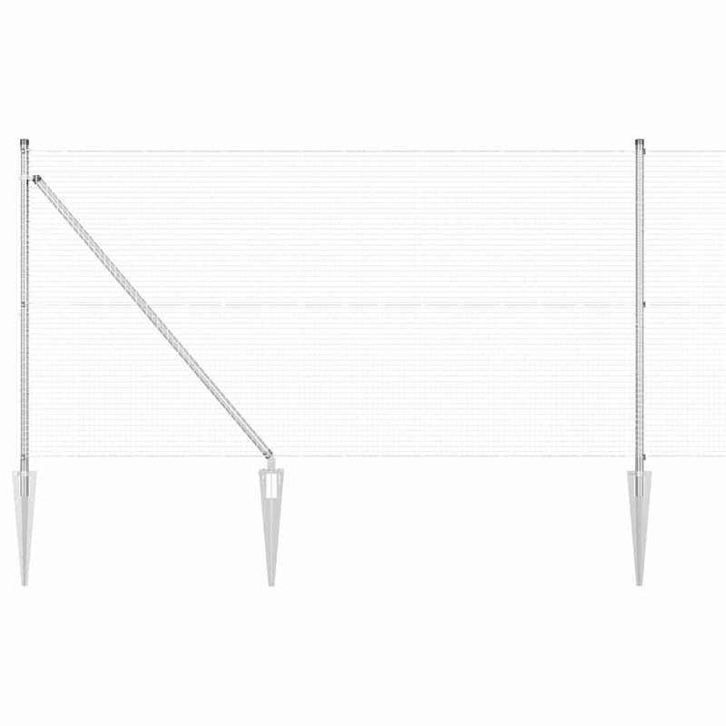 Load image into Gallery viewer, Vidaxl afrasteringspaal zilver 10 x 0,8 m (19 x 19 mm gaas) staal