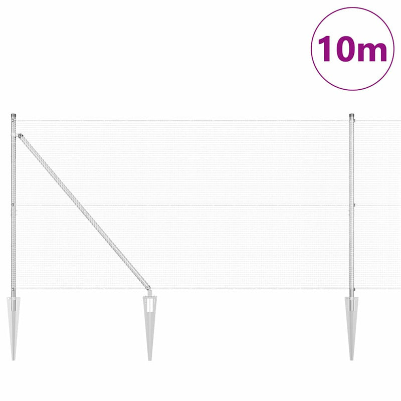 Load image into Gallery viewer, Vidaxl afrasteringspaal zilver 10 x 1,4 m (12 x 12 mm gaas) staal