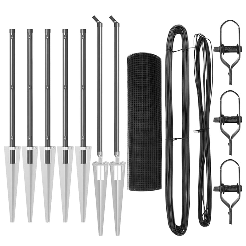 Load image into Gallery viewer, Vidaxl afrasteringspaal grijs 10 x 0,6 m (16 x 16 mm gaas)