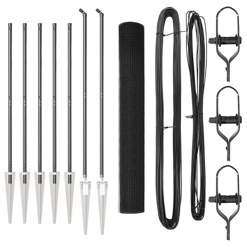 Load image into Gallery viewer, Vidaxl afrasteringspaal grijs 10 x 1,4 m (19 x 19 mm gaas)