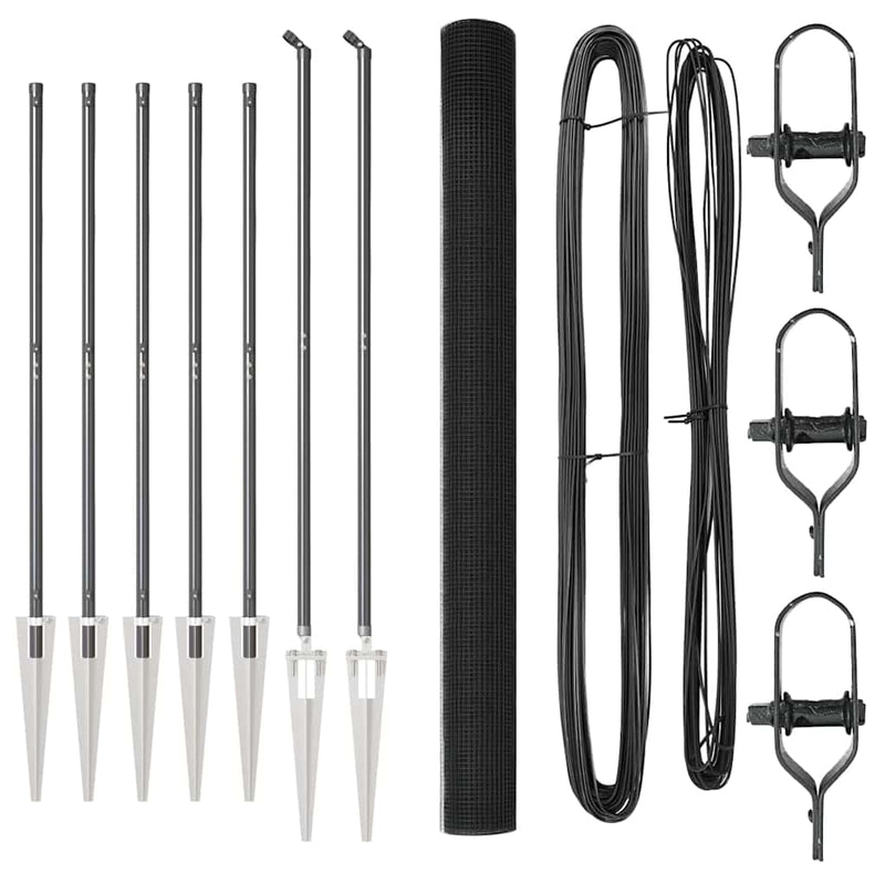 Load image into Gallery viewer, Vidaxl afrasteringspaal grijs 10 x 1,5 m (16 x 16 mm gaas)