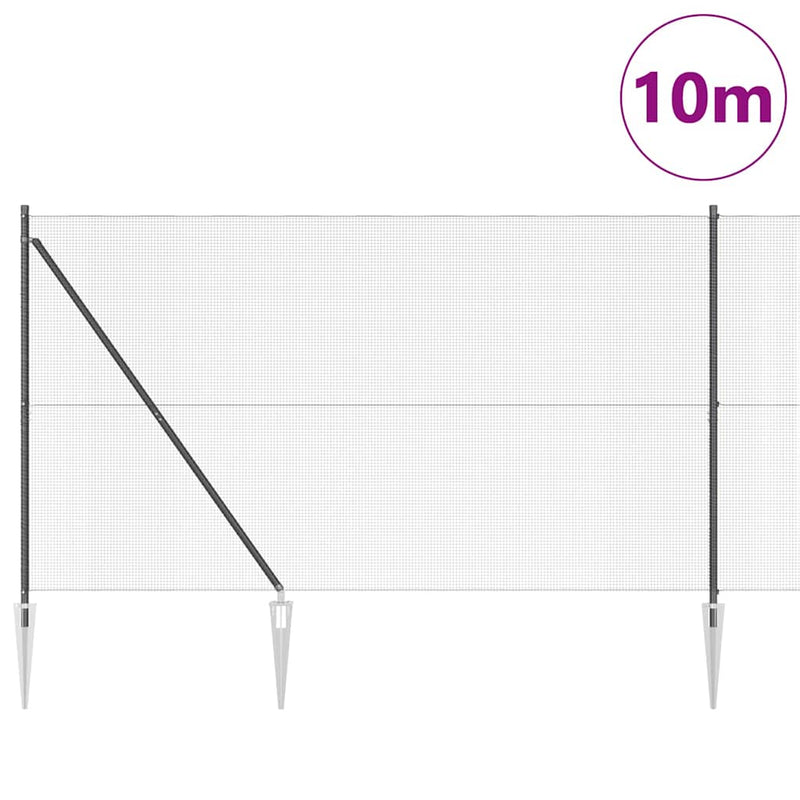 Load image into Gallery viewer, Vidaxl afrasteringspaal grijs 10 x 1,6 m (12 x 12 mm gaas)