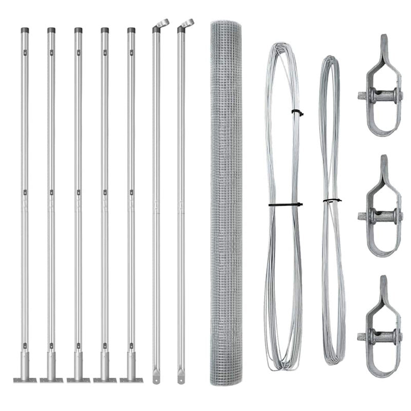 Load image into Gallery viewer, Vidaxl afrasteringspaal zilver 10 x 1,5 m (19 x 19 mm gaas) staal