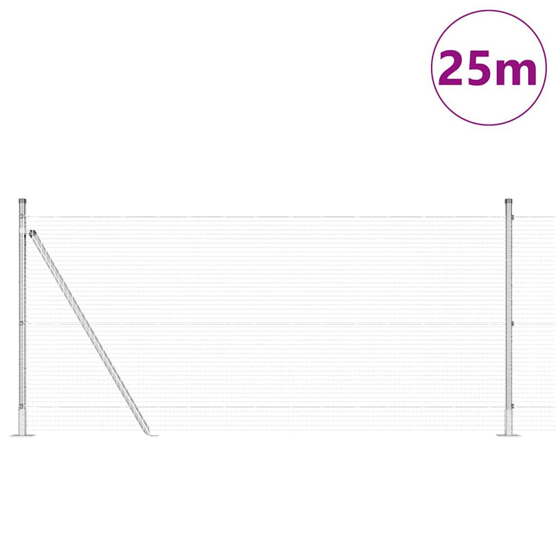 Load image into Gallery viewer, Vidaxl afrasteringspaal zilver 25 x 1 m (19 x 19 mm gaas) staal
