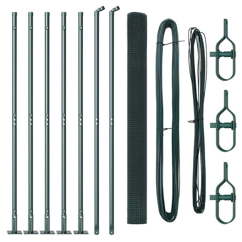 Load image into Gallery viewer, Vidaxl afrasteringspaal groen 10 x 1,5 m (12 x 12 mm gaas) staal