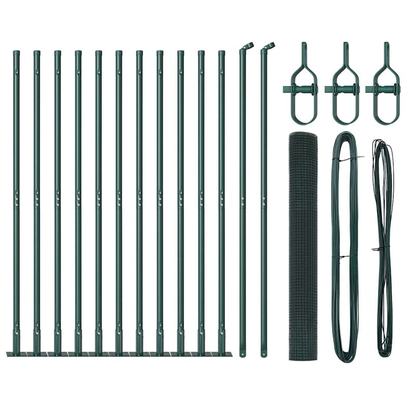 Load image into Gallery viewer, Vidaxl afrasteringspaal groen 25 x 1 m (12 x 12 mm gaas) staal