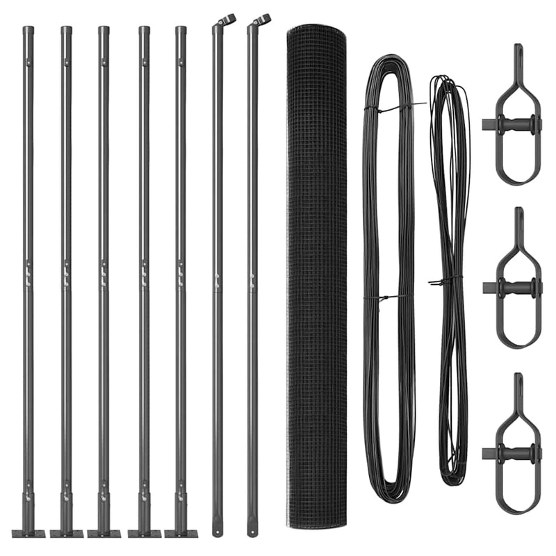 Load image into Gallery viewer, Vidaxl afrasteringspaal grijs 10 x 1,4 m (25 x 25 mm gaas)