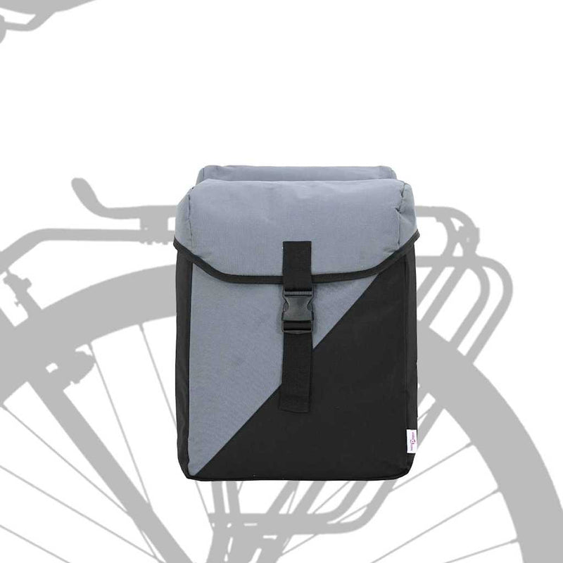 Load image into Gallery viewer, Vidaxl fietstas grijs en zwart 31.5 x 15.5 x 40 cm polyester