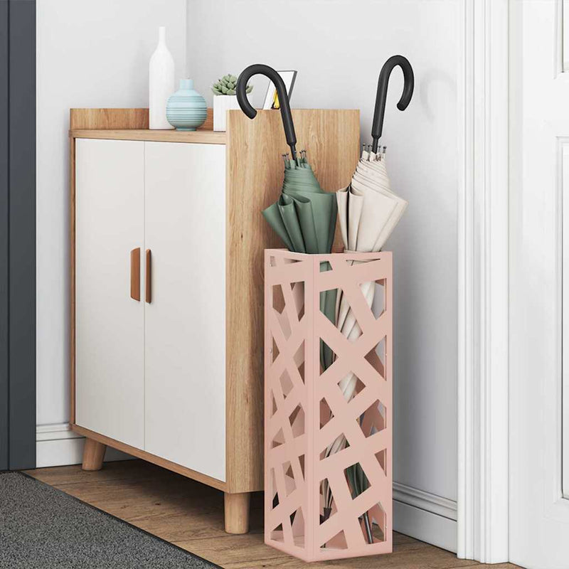 Load image into Gallery viewer, Vidaxl paraplu standaard met opslag roze 15,5 x 15,5 x 49 cm metaal