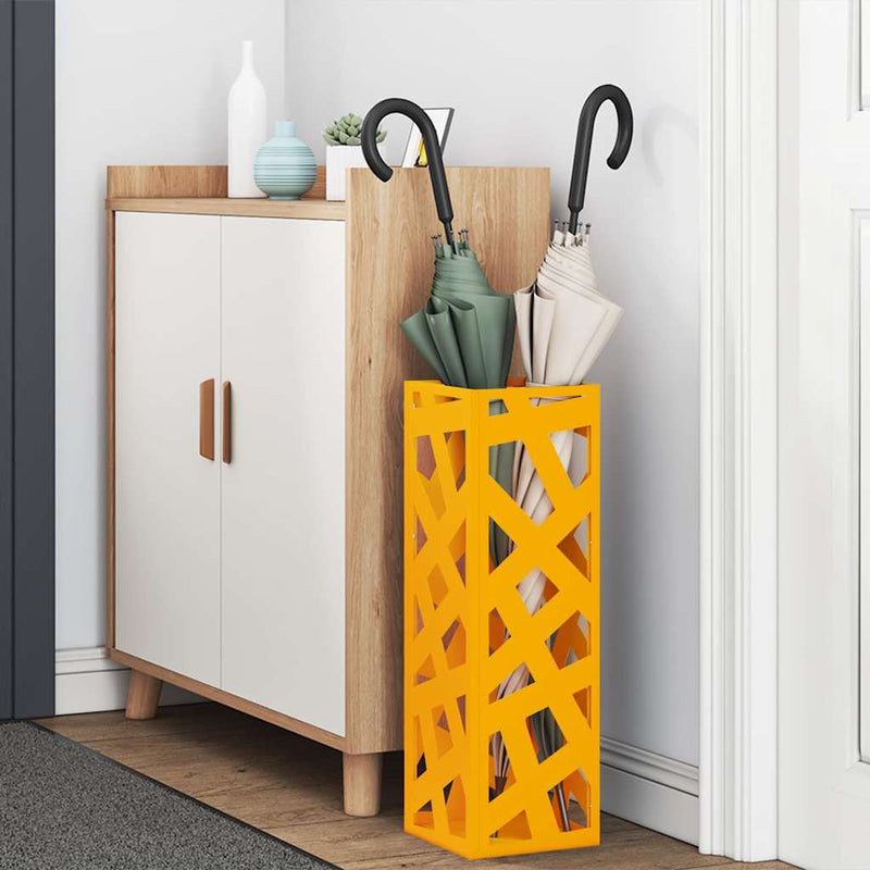 Load image into Gallery viewer, Vidaxl paraplu standaard mosterdgeel 15,5 x 15,5 x 49 cm metaal