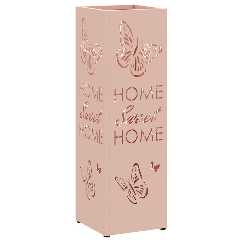 Load image into Gallery viewer, Vidaxl paraplu standaard met opslag roze 15,5 x 15,5 x 49 cm metaal