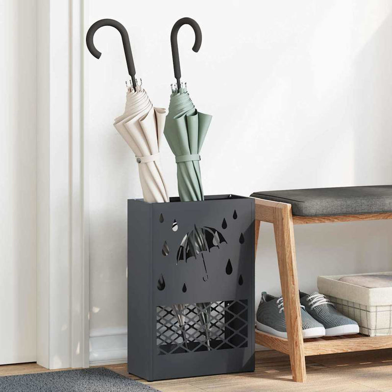 Load image into Gallery viewer, Vidaxl paraplu standaard antraciet 28 x 12 x 41 cm staal