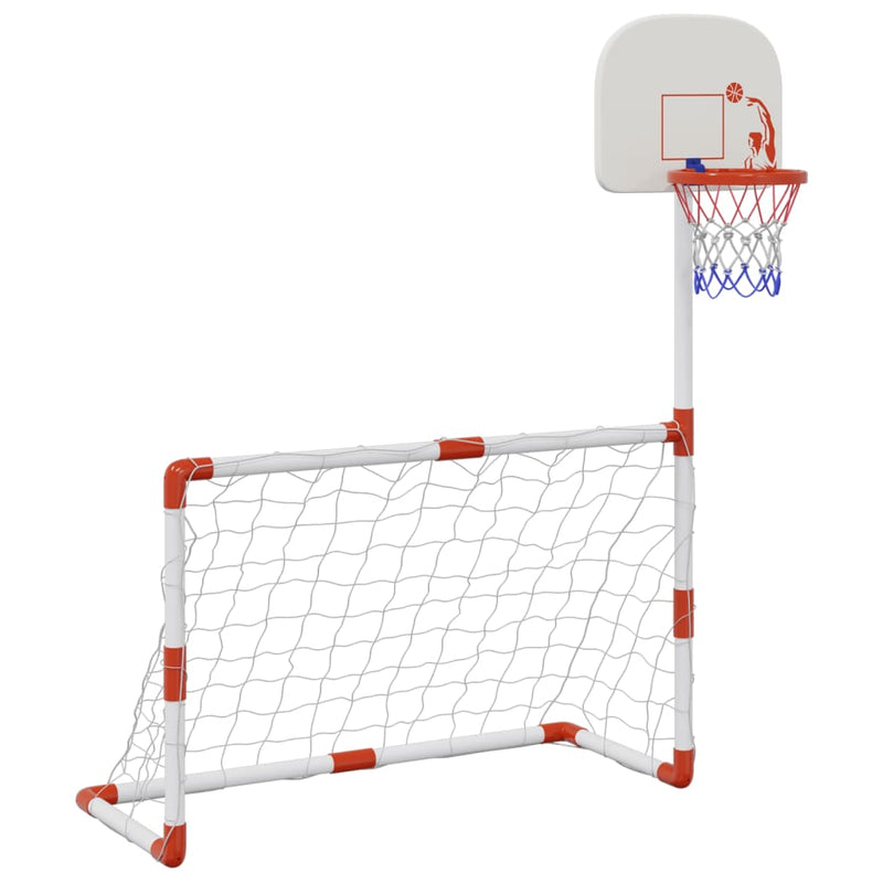 Load image into Gallery viewer, Vidaxl kindervoetbal- en basketbalset met ballen 98x50x70 cm