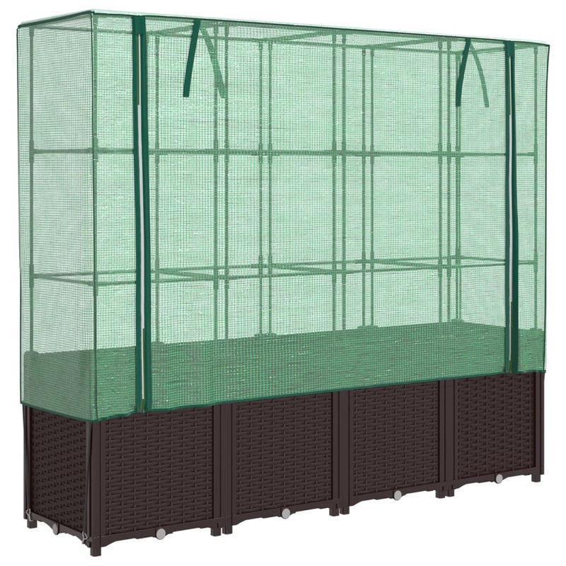 Load image into Gallery viewer, Vidaxl plantenbak verhoogd met kashoes 160x40x153 cm rattanlook