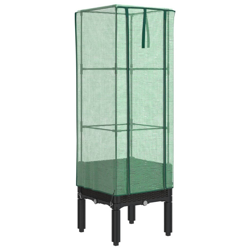 Load image into Gallery viewer, Vidaxl plantenbak verhoogd met kashoes 40x40x140 cm rattanlook