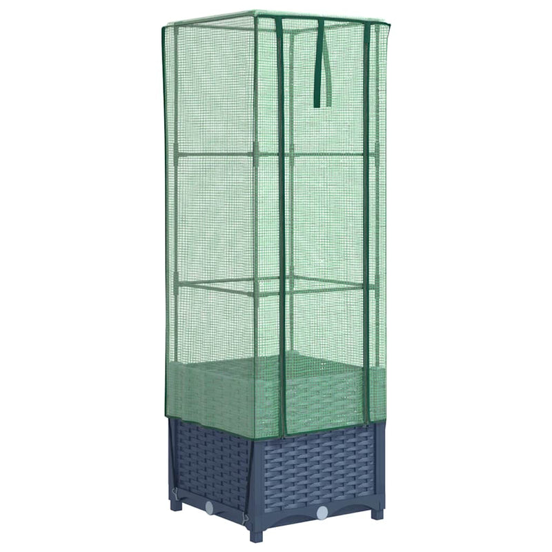 Load image into Gallery viewer, Vidaxl plantenbak verhoogd met kashoes 40x40x139 cm rattanlook