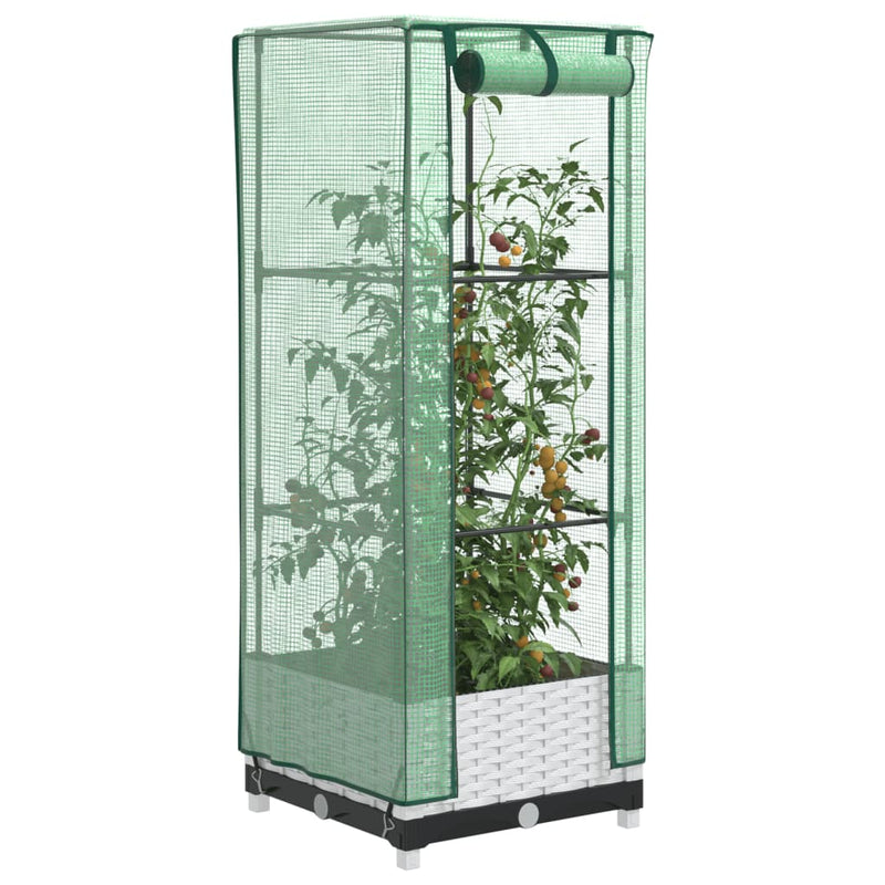 Load image into Gallery viewer, Vidaxl plantenbak verhoogd met kashoes 40x40x123 cm rattanlook