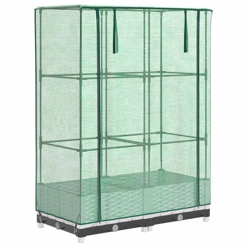 Load image into Gallery viewer, Vidaxl plantenbak verhoogd met kashoes 80x40x123 cm rattanlook