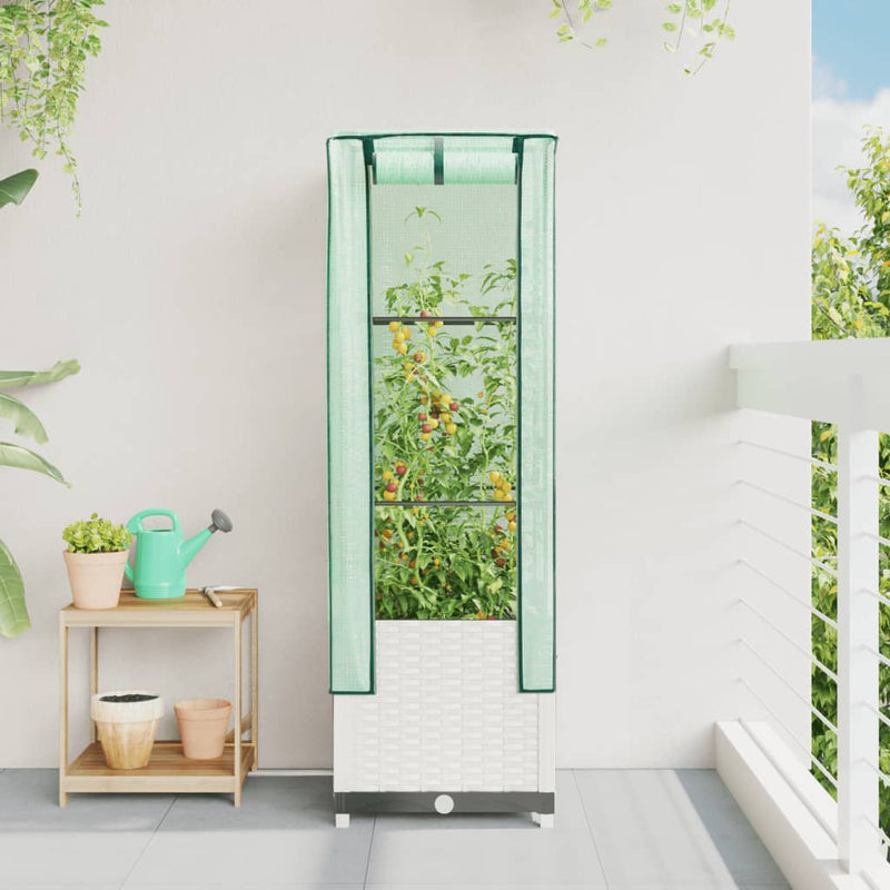 Load image into Gallery viewer, Vidaxl plantenbak verhoogd met kashoes 40x40x139 cm rattanlook