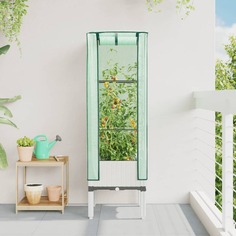 Load image into Gallery viewer, Vidaxl plantenbak verhoogd met kashoes 40x40x140 cm rattanlook