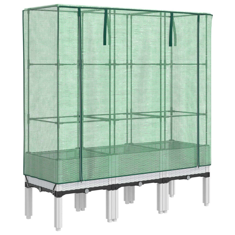 Load image into Gallery viewer, Vidaxl plantenbak verhoogd met kashoes 120x40x140 cm rattanlook