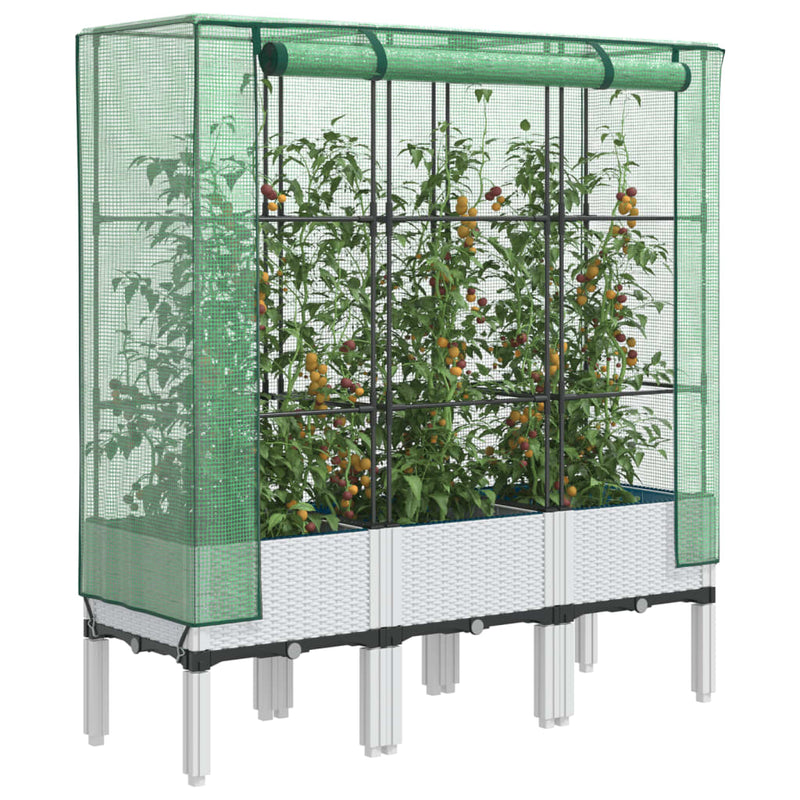 Load image into Gallery viewer, Vidaxl plantenbak verhoogd met kashoes 120x40x140 cm rattanlook