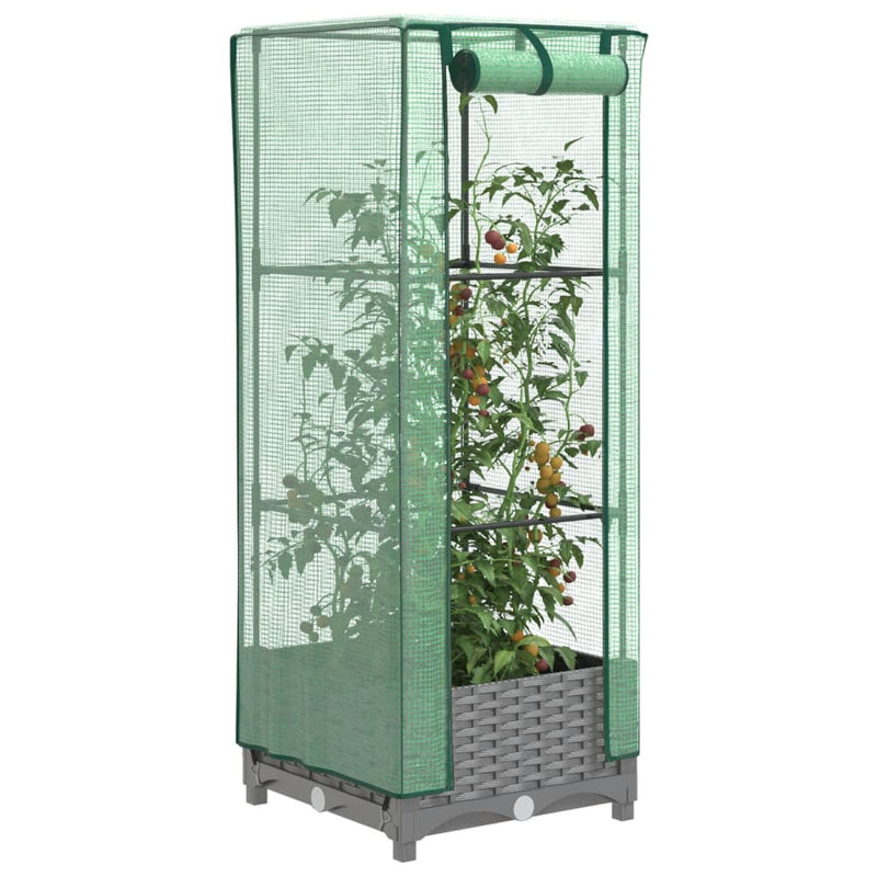 Load image into Gallery viewer, Vidaxl plantenbak verhoogd met kashoes 40x40x123 cm rattanlook
