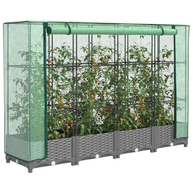 Load image into Gallery viewer, Vidaxl plantenbak verhoogd met kashoes 160x40x123 cm rattanlook