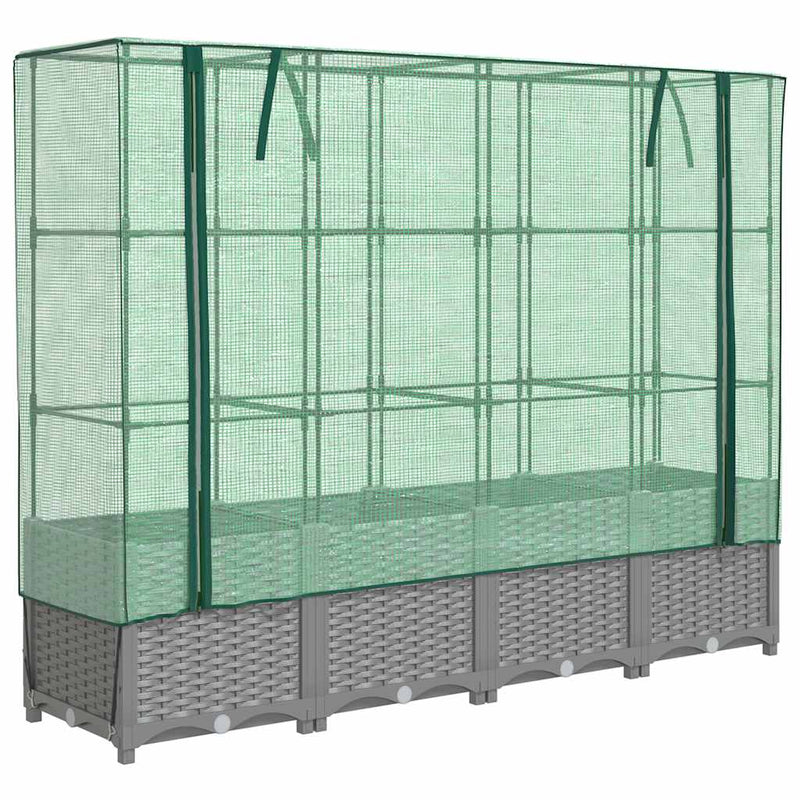 Load image into Gallery viewer, Vidaxl plantenbak verhoogd met kashoes 160x40x138 cm rattanlook