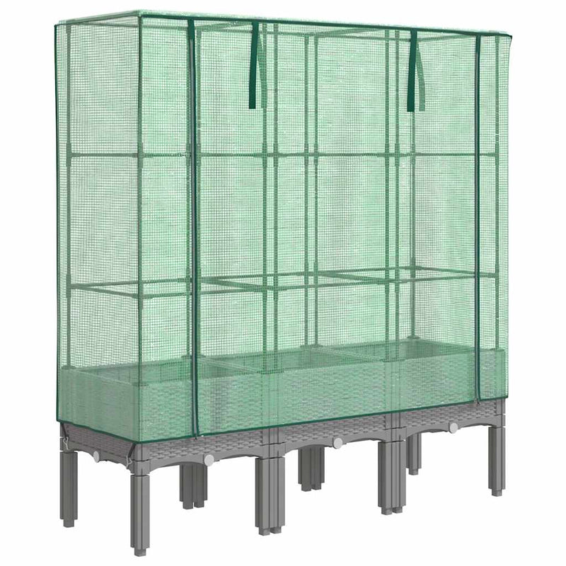 Load image into Gallery viewer, Vidaxl plantenbak verhoogd met kashoes 120x40x140 cm rattanlook