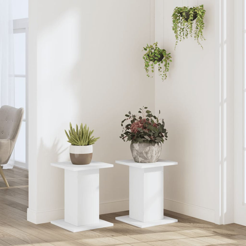 Load image into Gallery viewer, Vidaxl plantenstandaards 2 st 30x30x40 cm bewerkt hout wit