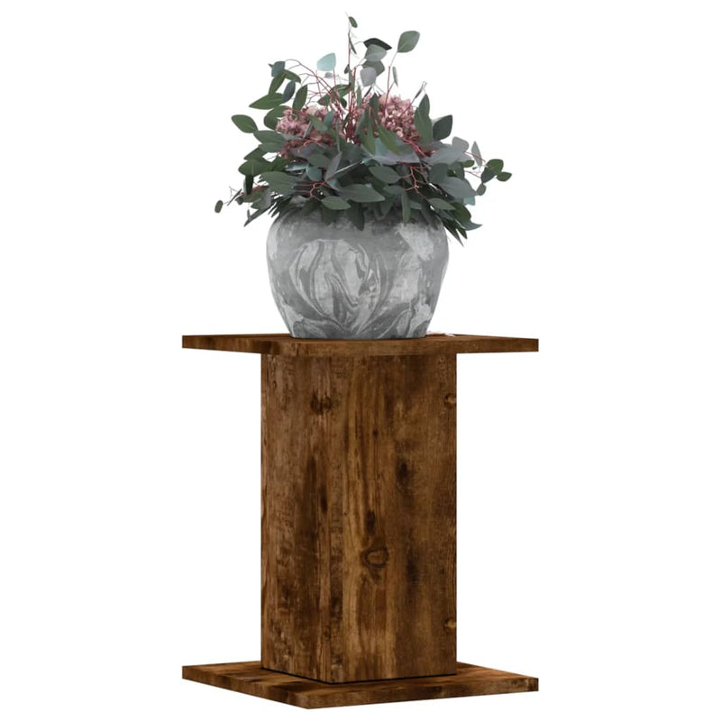 Load image into Gallery viewer, Vidaxl plantenstandaards 2 st 30x30x40 cm bewerkt hout gerookt eiken
