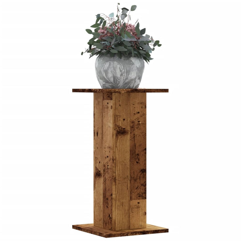 Load image into Gallery viewer, Vidaxl plantenstandaards 2 st 30x30x60 cm bewerkt hout oud houtkleurig