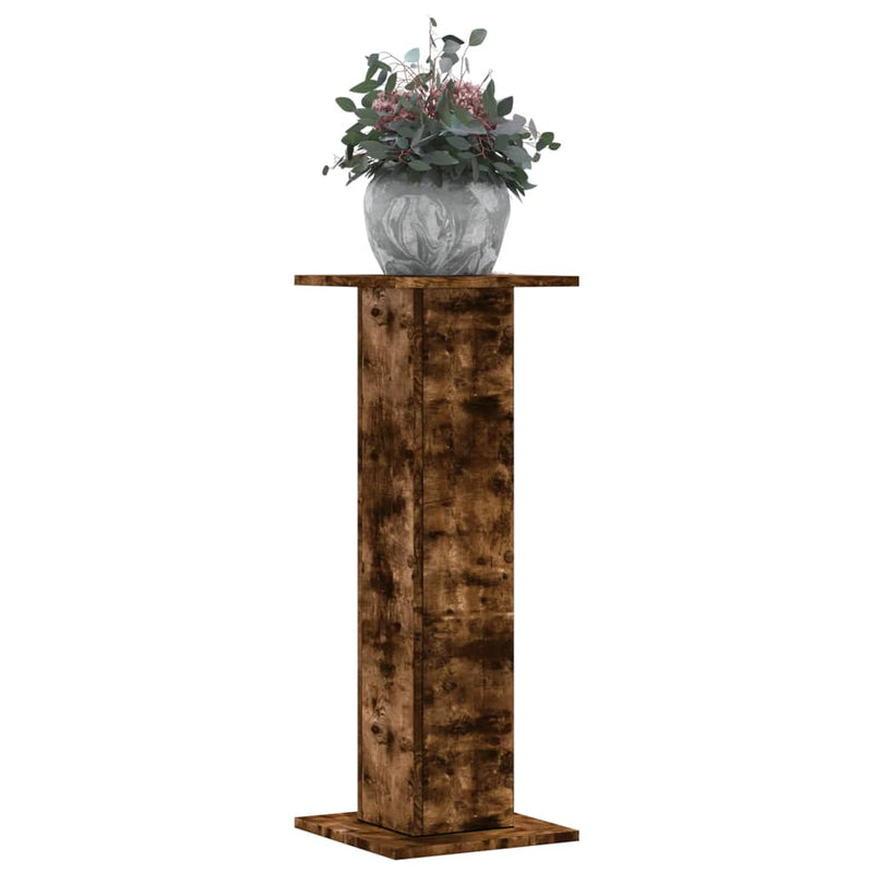 Load image into Gallery viewer, Vidaxl plantenstandaards 2 st 30x30x80 cm bewerkt hout gerookt eiken