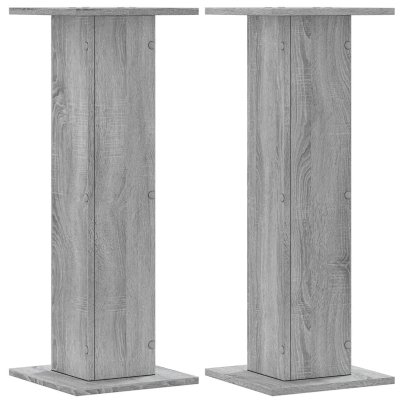 Load image into Gallery viewer, Vidaxl plantenstandaards 2 st 30x30x80 cm bewerkt hout grijs sonoma