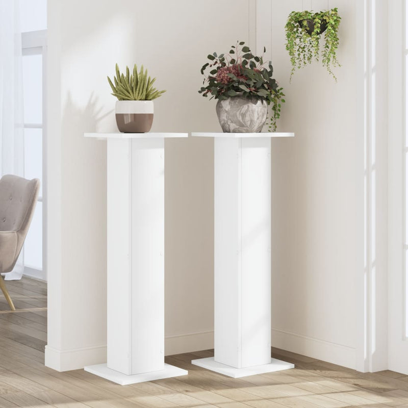 Load image into Gallery viewer, Vidaxl plantenstandaards 2 st 30x30x95 cm bewerkt hout wit