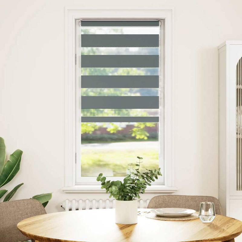 Load image into Gallery viewer, Vidaxl zebra rolgordijn 55x100 cm stofbreedte 50,9 cm donkergrijs