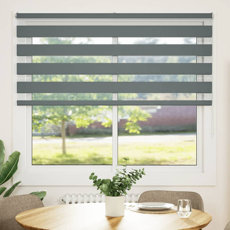 Load image into Gallery viewer, Vidaxl zebra rolgordijn 160x150 cm stofbreedte 155,9 cm donkergrijs