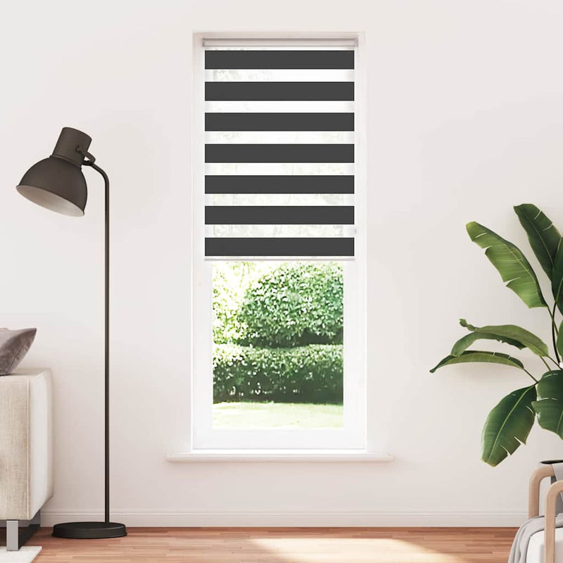 Load image into Gallery viewer, Vidaxl zebra rolgordijn 85x230 cm stofbreedte 80,9 cm zwart
