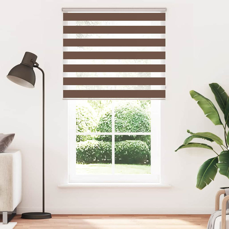 Load image into Gallery viewer, Vidaxl zebra rolgordijn 125x230 cm stofbreedte 120,9cm polyester bruin