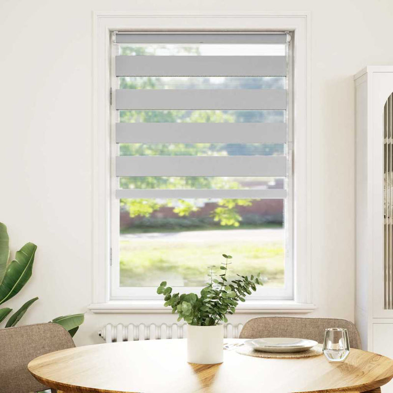 Load image into Gallery viewer, Vidaxl zebra rolgordijn 90x100 cm stofbreedte 85,9 cm lichtgrijs