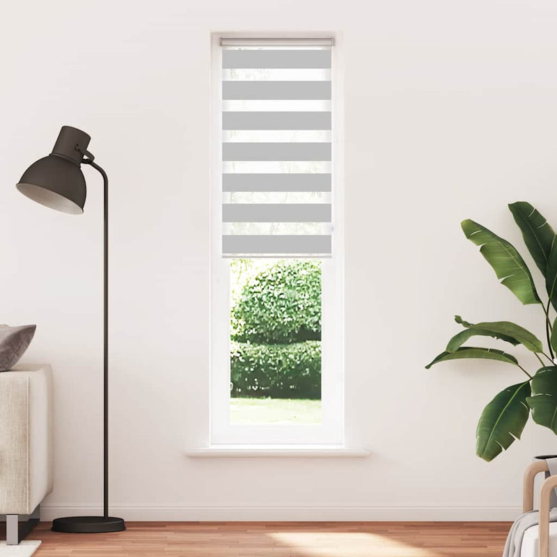 Load image into Gallery viewer, Vidaxl zebra rolgordijn 65x200 cm stofbreedte 60,9 cm lichtgrijs