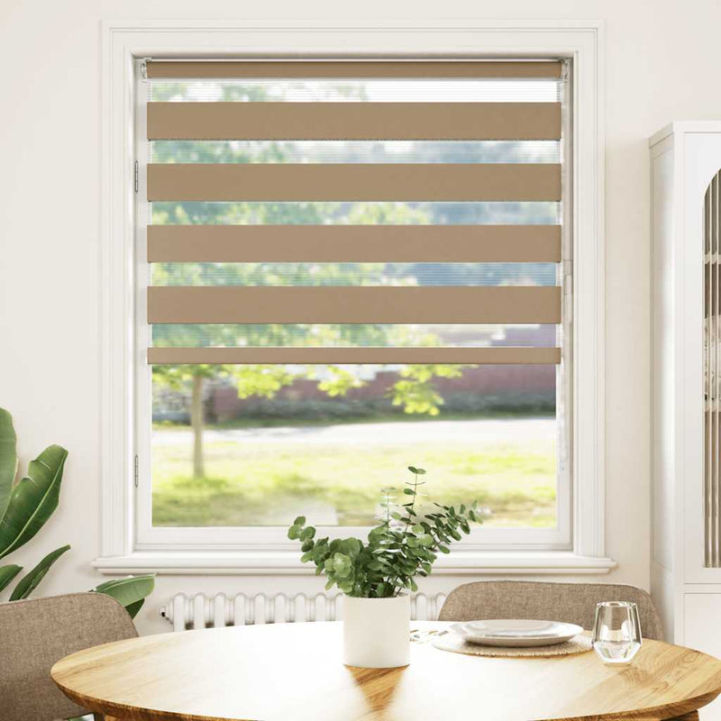 Load image into Gallery viewer, Vidaxl zebra blind 95x150 cm stofbreedte 90,9 cm polyester zandbruin