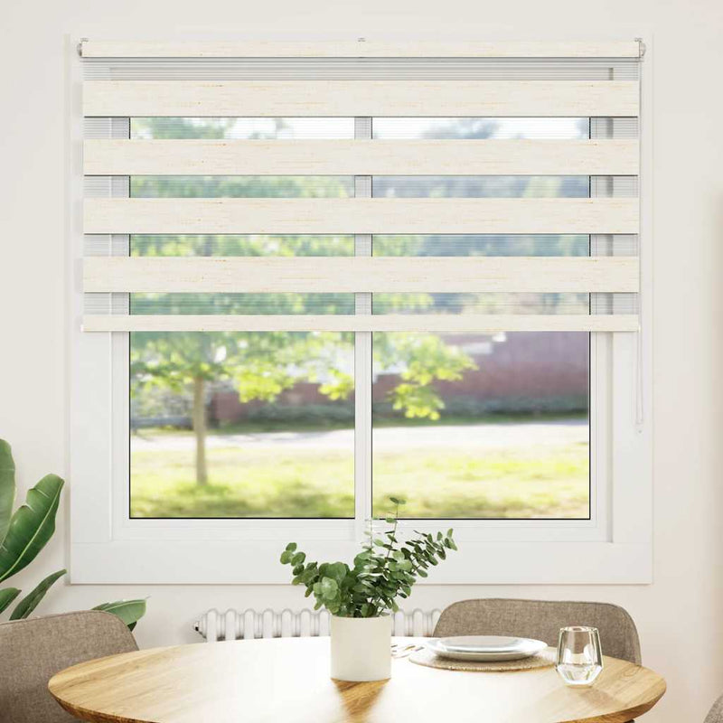 Load image into Gallery viewer, Vidaxl zebra rolgordijn 150x150 cm stofbreedte 145,9cm marmerbeige