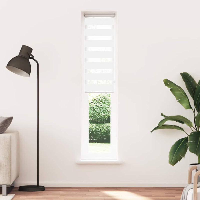 Load image into Gallery viewer, Vidaxl zebra rolgordijn 40x200 cm stofbreedte 35,9 cm polyester wit