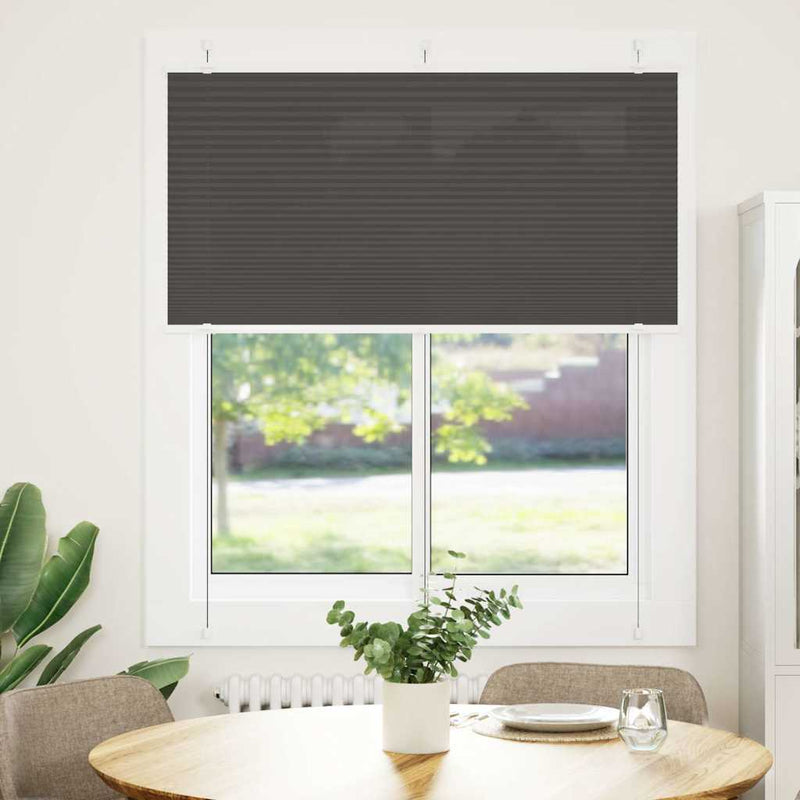 Load image into Gallery viewer, Vidaxl plissé rolgordijn 120x100cm stofbreedte 119,4cm polyester zwart