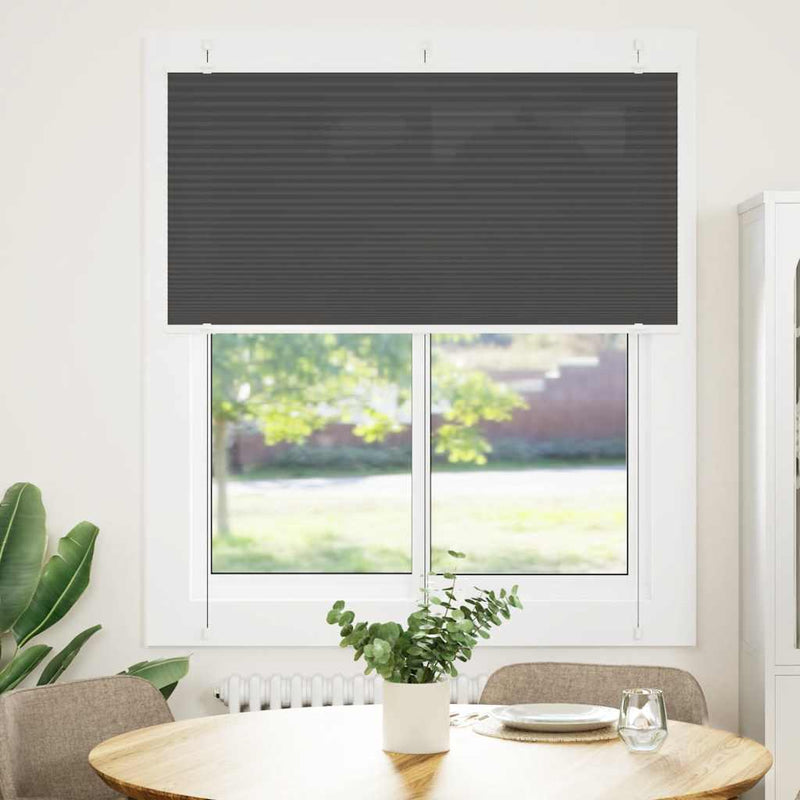Load image into Gallery viewer, Vidaxl plissé rolgordijn 115x150cm stofbreedte 114,4cm polyester zwart